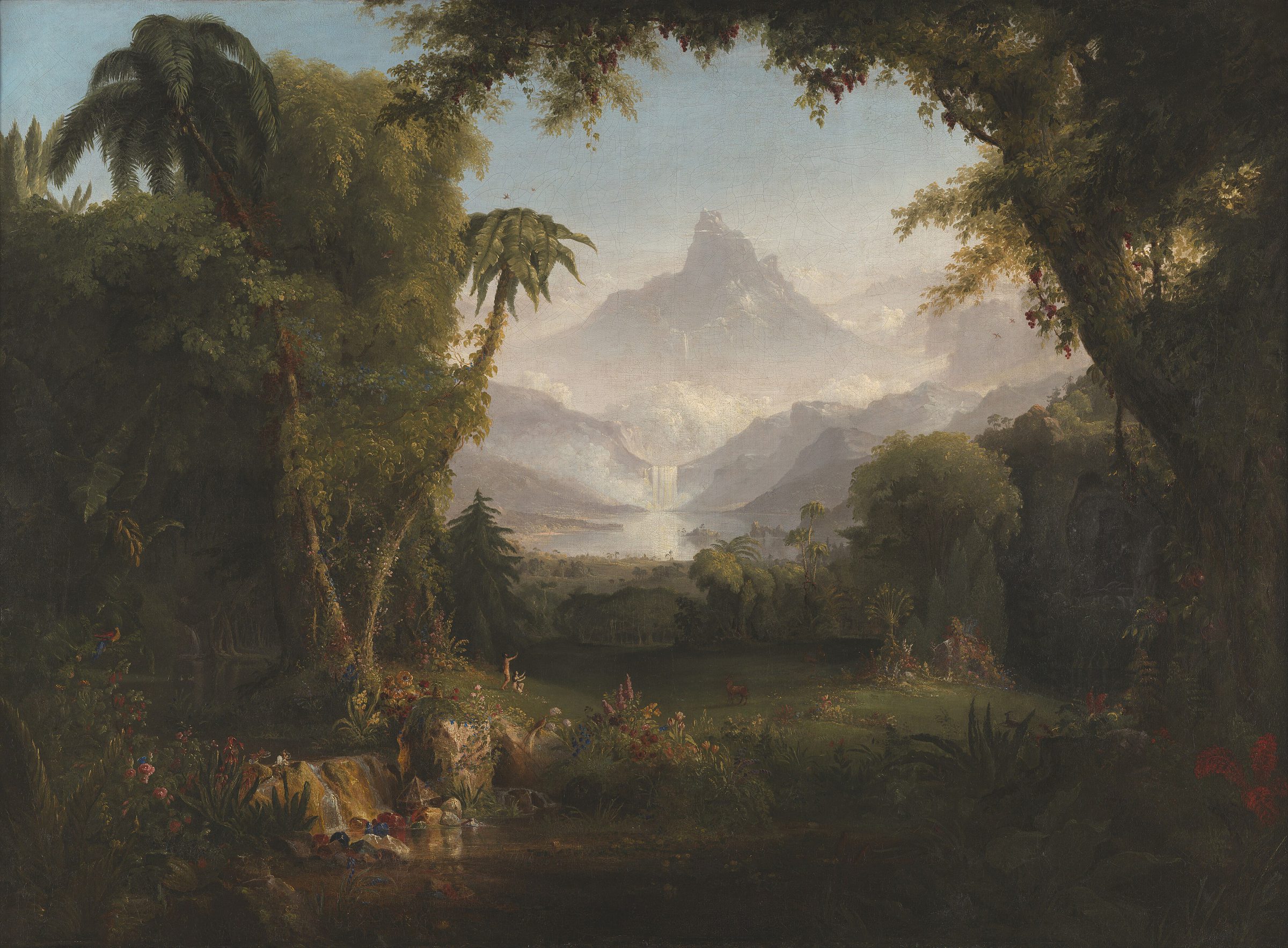 Un lac paradisiaque sous une montagne baignée de lumière — Cole.