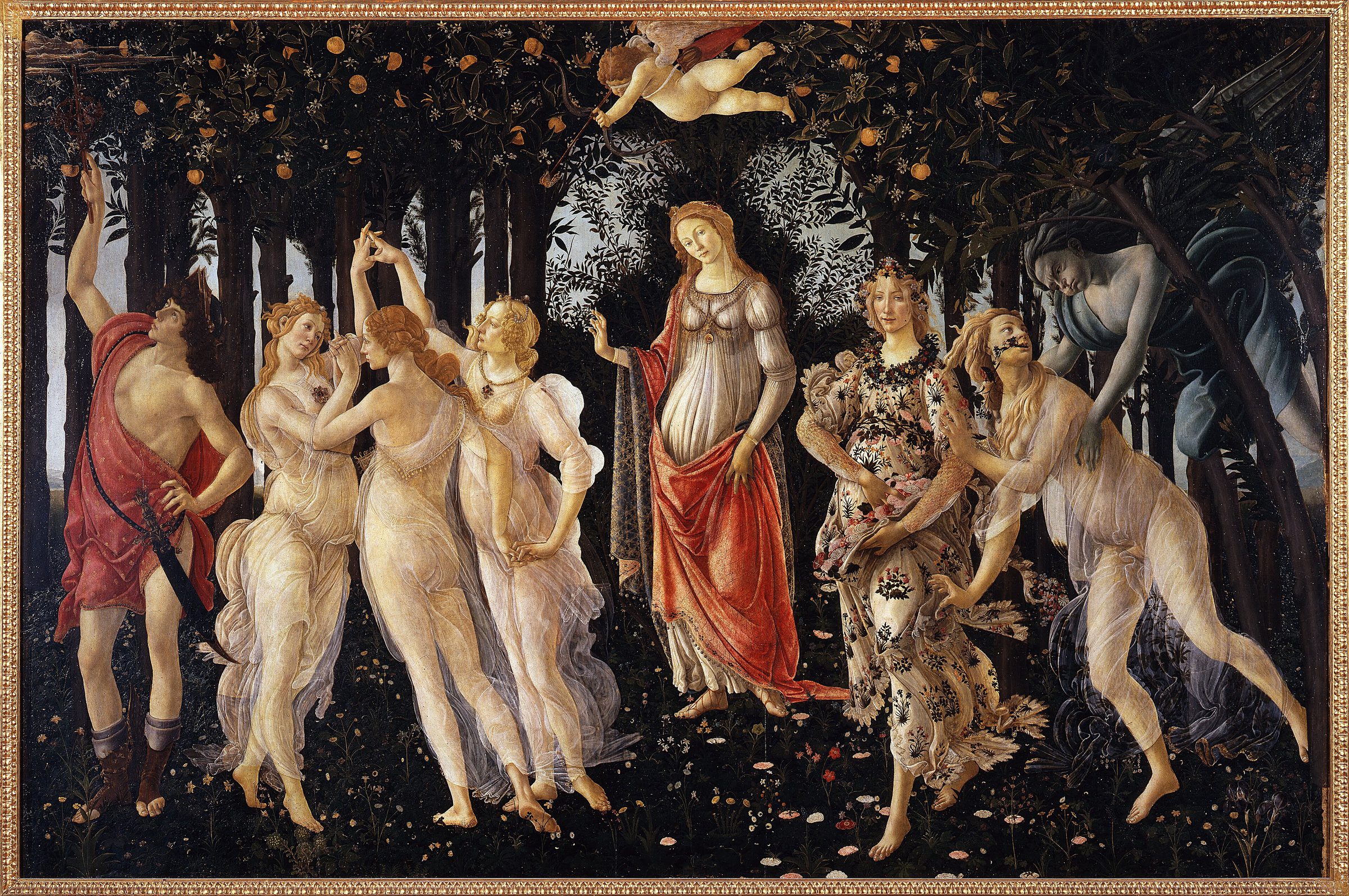 Un jardin d’orangers où dansent les trois Grâces auprès de Vénus — Botticelli.